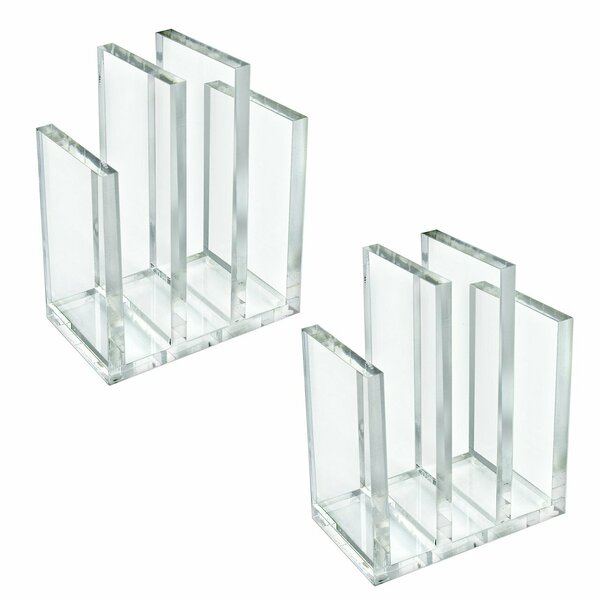 Azar Displays Bookend & Desk File Sorter, File Folder Holder for Office, Half Inch Thick Acrylic, Clr, 2PK 255035-GS-2PK